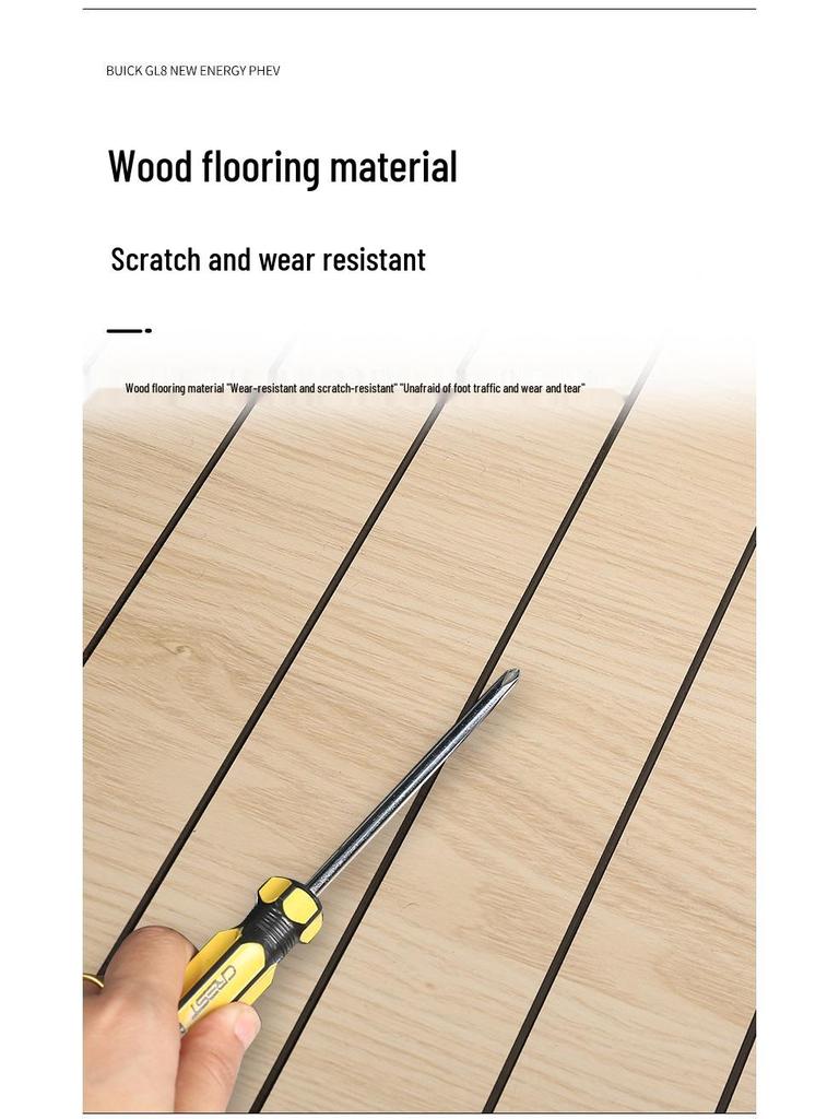 This solid wood floor mat is designed for full-coverage interior use in 2024-2025 Buick GL8 PHEV AL6 ES models.