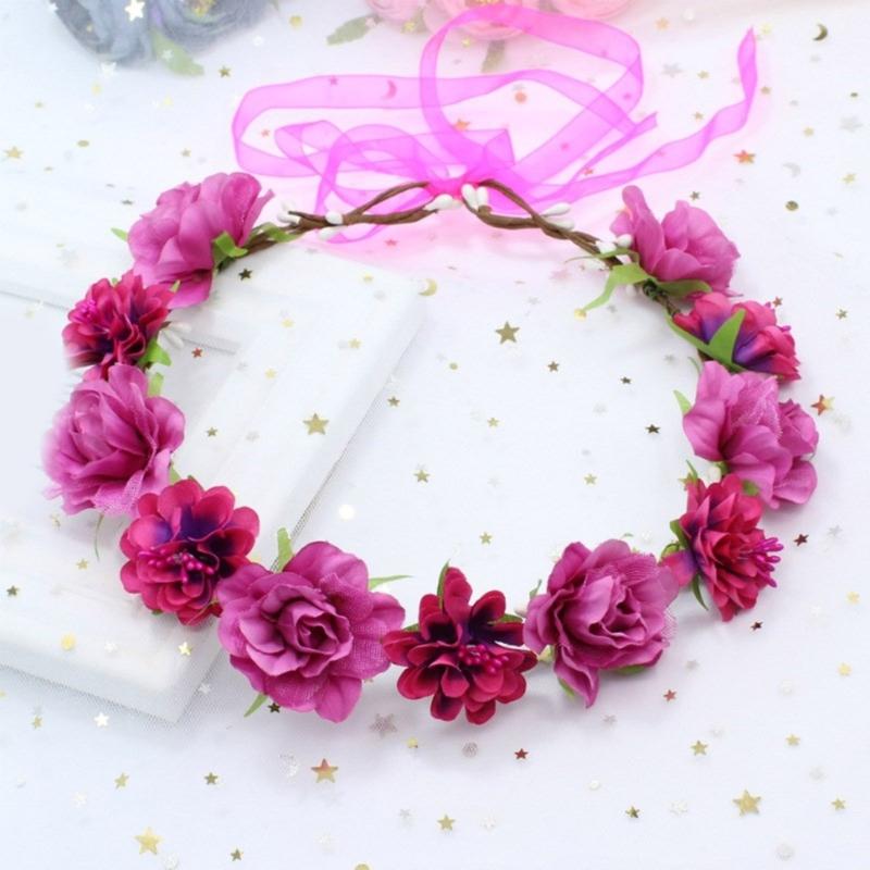 Flower Headbands Women Bride Flower Crown For Wedding Party Supply Floral Garlands Crown Hair Wreath Floral Headbands