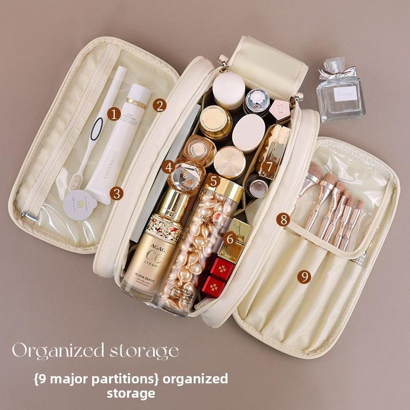 Modern Multicompartment Makeup Bag With Large Capacity For Travel And Home Organization