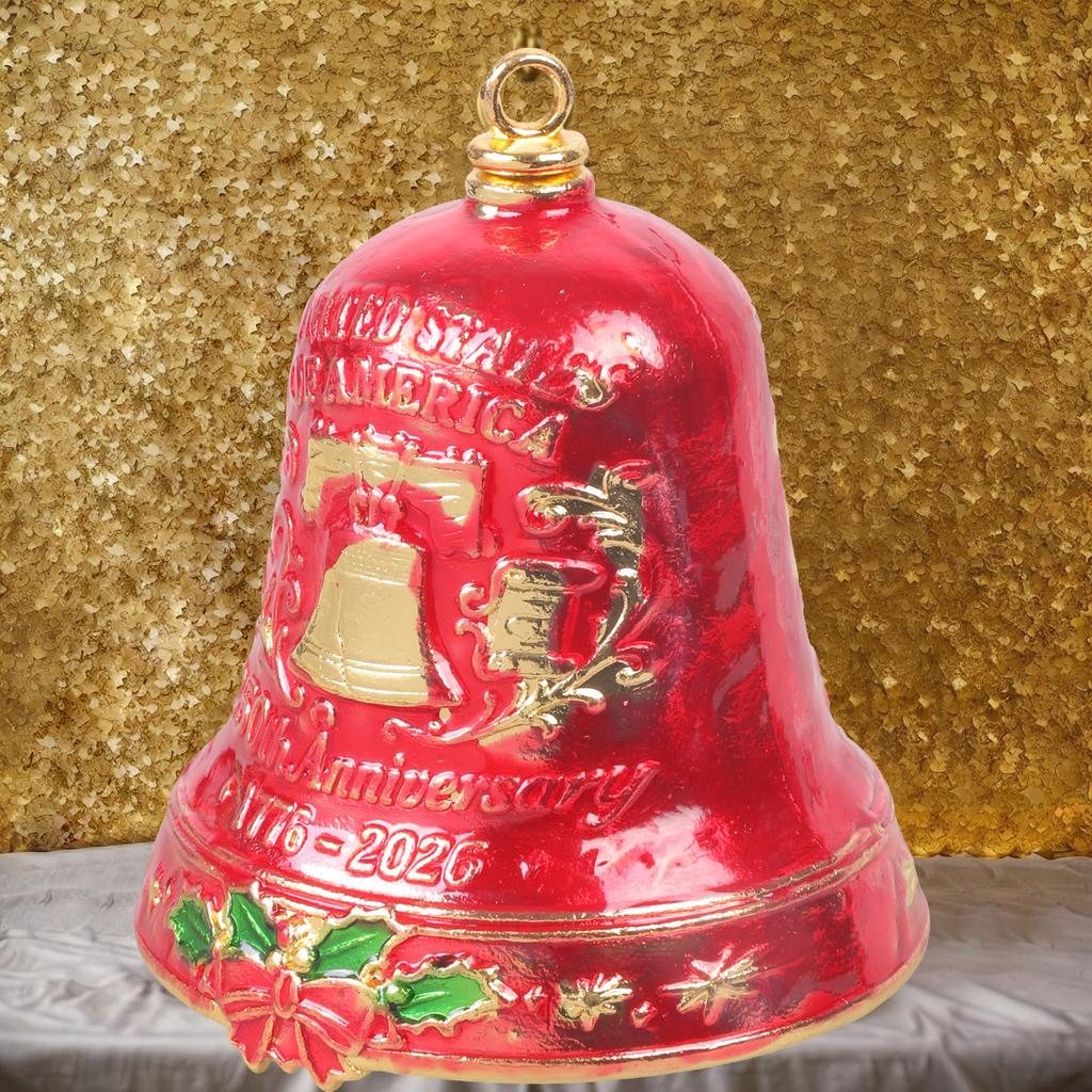 250th Anniversary Commemorative Bell Ornament Patriotic Tribute For Collectors Veterans Outdoor Decor With Easy Install