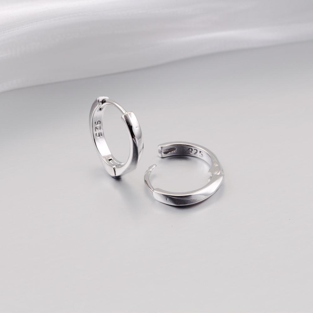 925 Sterling Copper Simple Copper Plain Ring Suitable For Women's Light Luxury High-end Versatile Ear Rings As Zircon