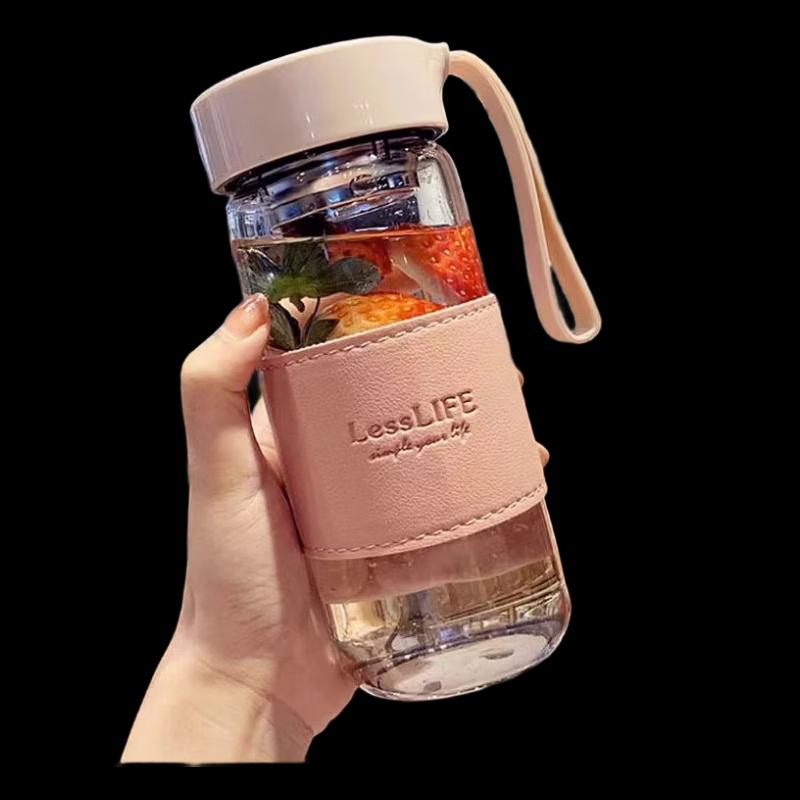 Shangqi Portable Glass Water Bottle Set with Lids