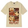 2026 Summer Cotton Tee Eat Sleep Roll Repeat Cat Graphic Unisex WOMEN Plus Size Loose Casual Hip Hop Streetwear Breathable Top