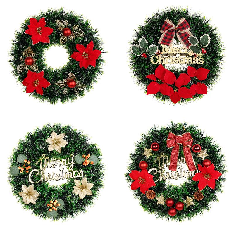 Christmas Flower Wreath Door Hanging Merry Christmas Home Christmas Decoration Holiday Pendant