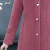 Winter Thickened Long Lamb Fur Jacket Woolen Coat Mothers Middle Aged Women Fashionable Polyester