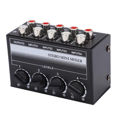 Stereo Mini Mixer Passiver Audiosignal-Controller 4-Kanal-Hub für Outdoor-Performance