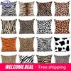 Kissenbezug mit Tiermotiv, Leopard, Tiger, Zebra, Kuh, Schlange, Kissenbezüge für Zuhause, Sofa, Stuhl, dekorative Kissenbezüge
