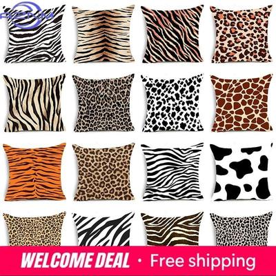 Federa per cuscino con stampa animalier, tigre, zebra, mucca, serpente, fodere per cuscini per la casa, divano, sedia, federe decorative