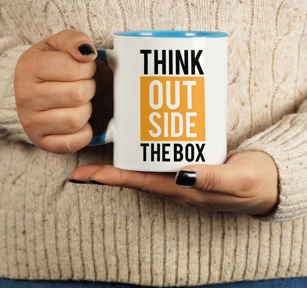 Inkdotpot Think Outside The Box Inspirational Positive Quotes 11Oz Ceramic  Coffee  Mug