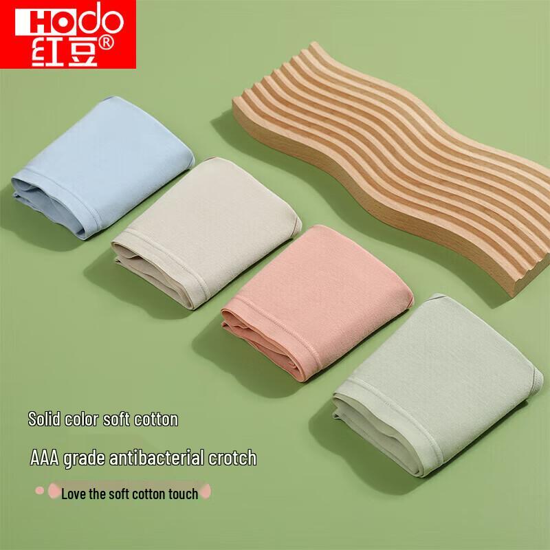 Hongdou Women's Mid-Rise Antibacterial Cotton Briefs (4-Pack)