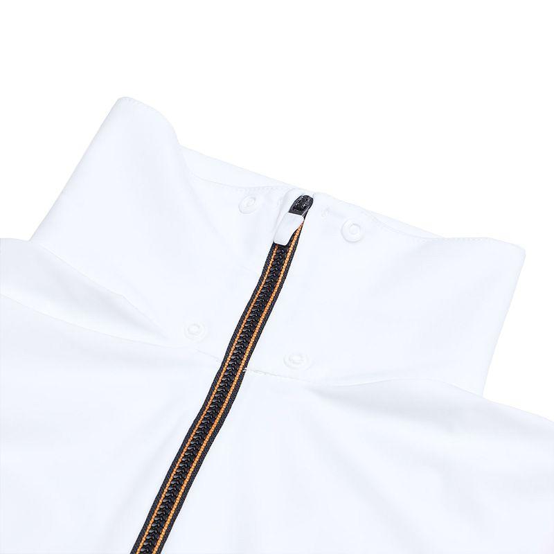 Fila X McLaren Golf Series Letter Logo Print Stand Collar Short Sleeve Polo Shirt Women Polo Shirts Jade-White A11W325126F-WT