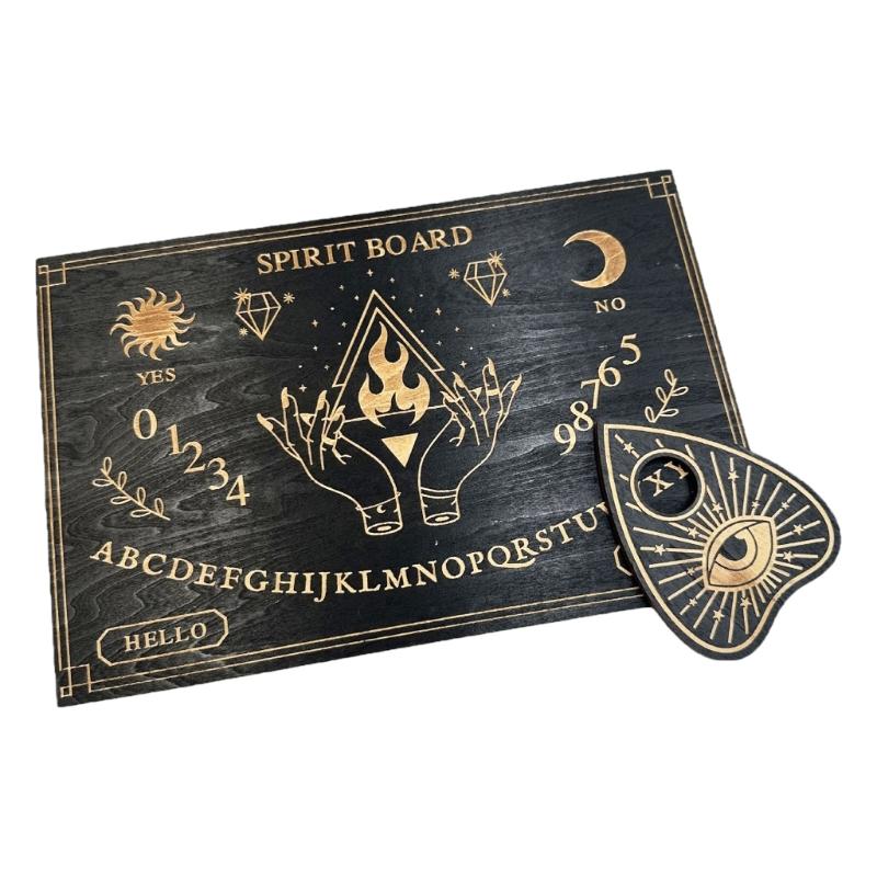 Wood Pendulum Board Dowsing Divination Board Double Sided Divination Boards Metaphysical Message Board Altar Supplies