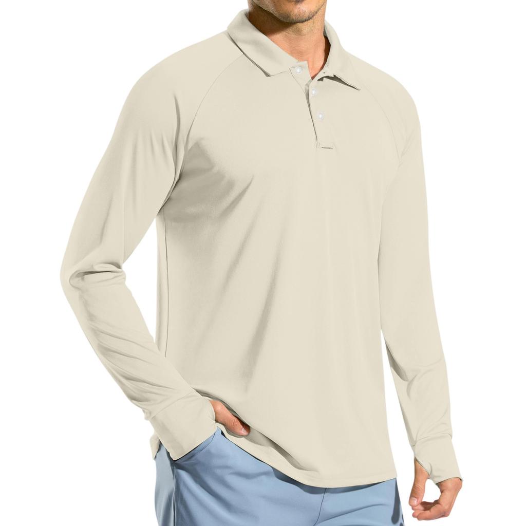 Men's Raglan Long Sleeve Golf Shirt UPF 50+ Lightweight Shirt