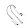 FONKEN 2 In 1 Braided Type-C Charging Audio Adapter Cable USB C To Type-C/3.5mm/iOS Headphone Converter Suitable For IPh 15 Android Phone