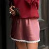 Summer Sexy Satin White Mini Skirts For Women Street Chic Red High Waist Skirt Casual Slim Elastic Waist Skirt Female 2025