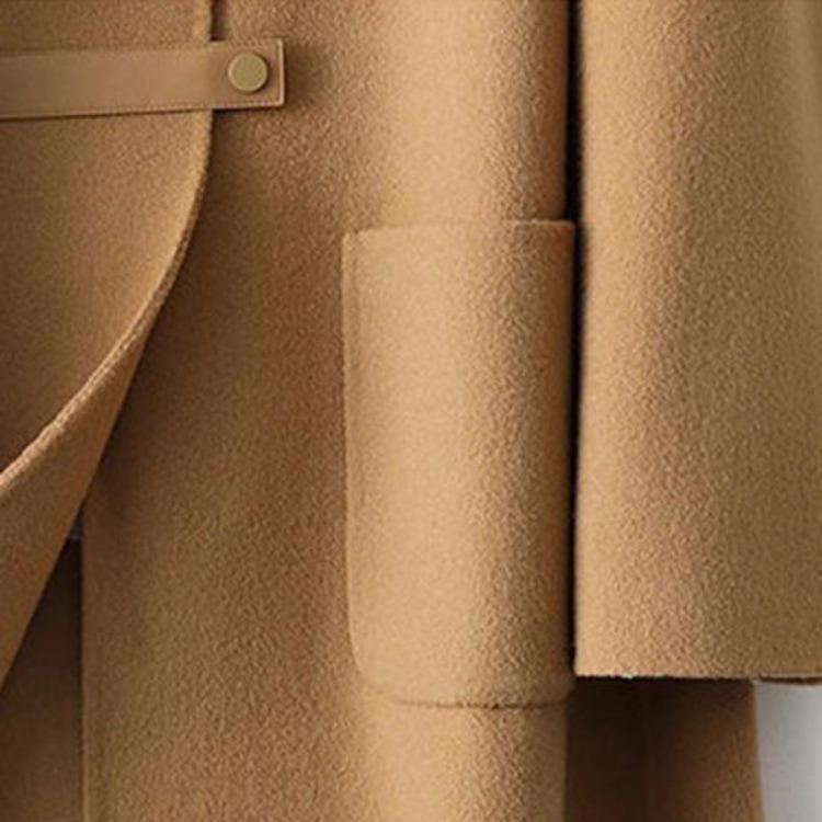 Wool Blend Trench Coat for Women Hooded Long Winter Coat Single Breasted Casual Outerwear with Pockets Fall Winter