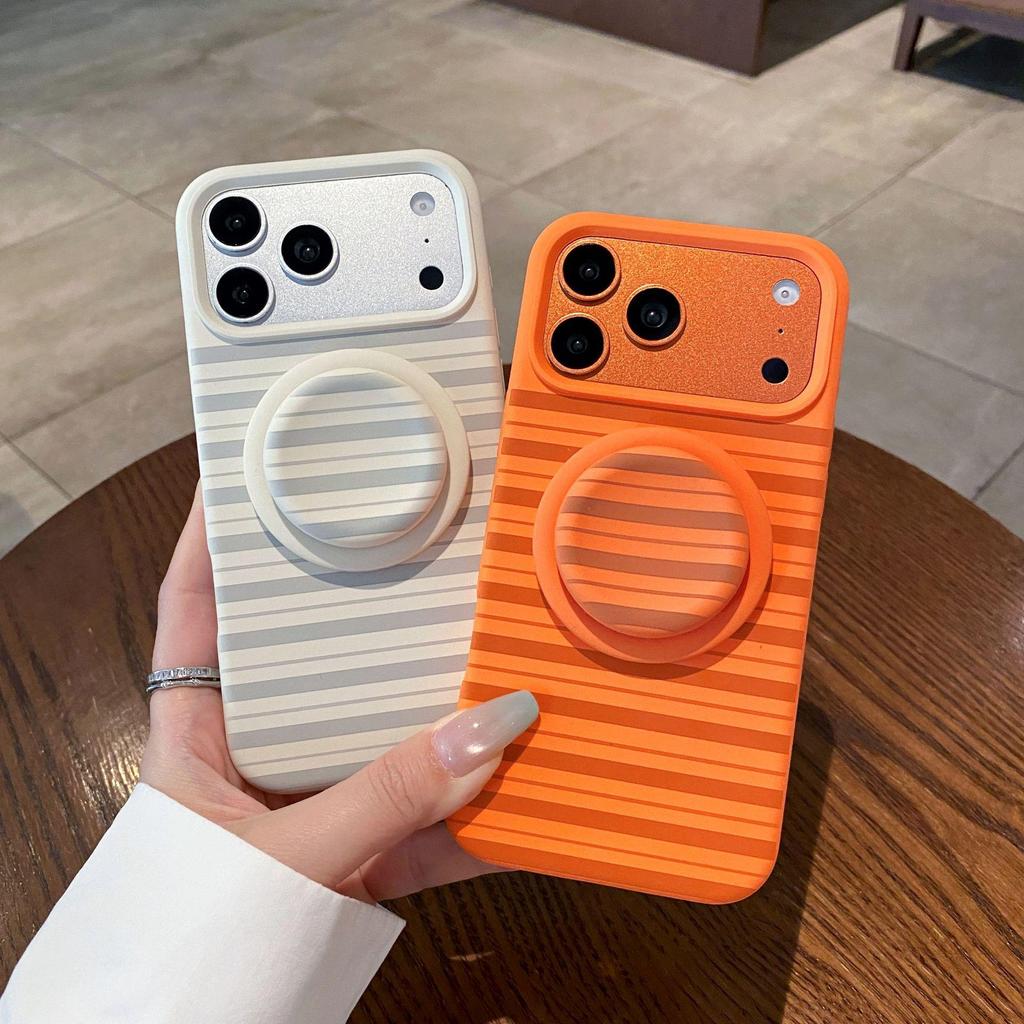iPhone 17 Pro Max Striped Magnetic Silicone Drop-proof Case