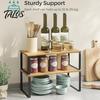 Cutlery Organizer Stand 2Pcs Cabinet Shelves Strong Load-bearing Stackable Nested Shelf Multipurpose Spice Racks Kitchen Counter Compact Storage