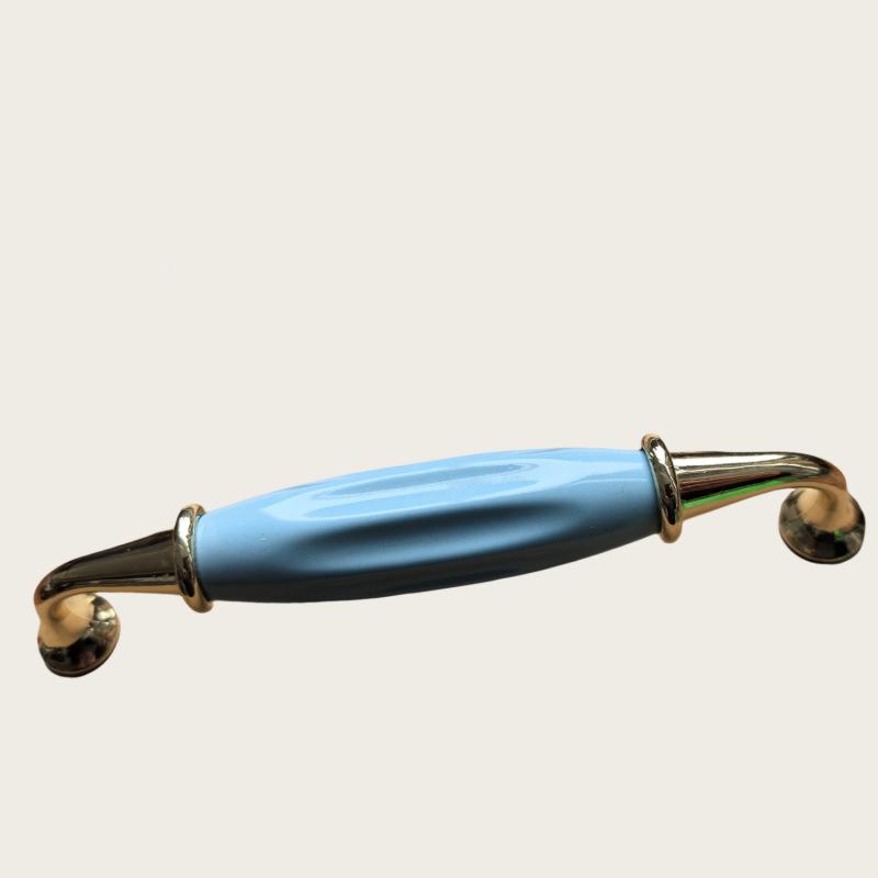 Nowoczesny Minimalistyczny Złoty Stop Aluminium Ceramiczna Rączka do Drzwi Szafek i Garderób