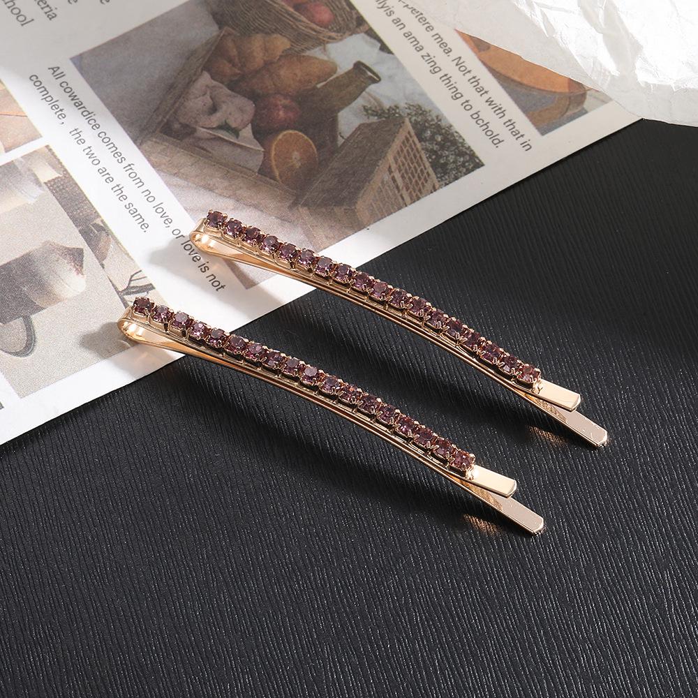 Chic Diamond Row Hair Clip: Elegant and Fashionable High-End Bangs Spring Hairpin