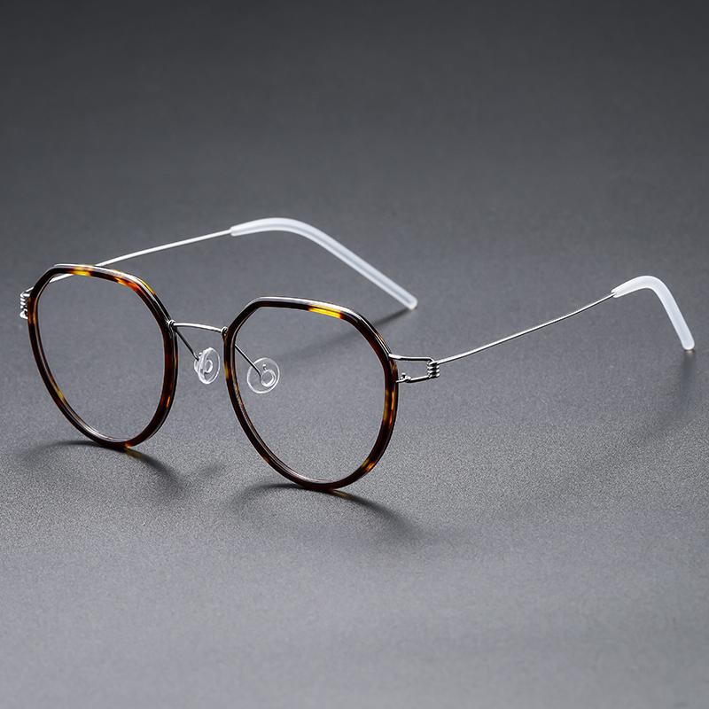Denmark Brand Design Titanium Alloy Glasses Frame Women Ultralight Spectacles Frames Men's Round Screwless Eyeglasses Gillian