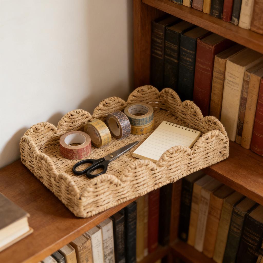 Handmade Woven Paper Rope Storage Tray, Home Desktop Decoration, Sundry Basket, Storage Box