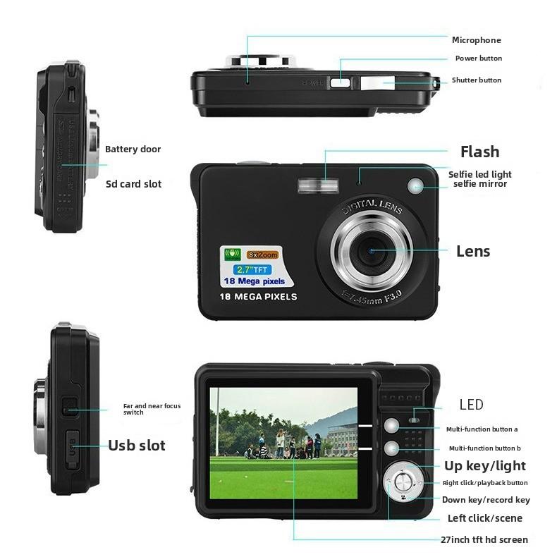 48 Million Pixel High Definition Ccd Digital Camera Internet Celebrity Student Camera Camera, Card Machine Selfie Video