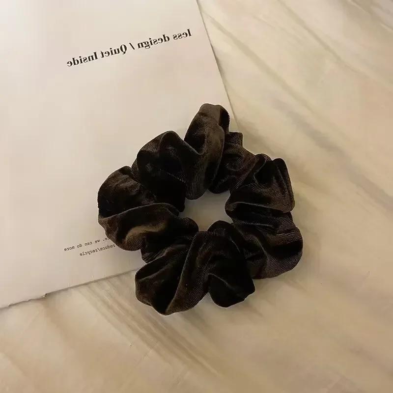 Winter Plüsch Weich Einfarbig Scrunchie für Frauen Vintage Elastizität Gummibänder Haargummis für Pferdeschwanz Kopfschmuck