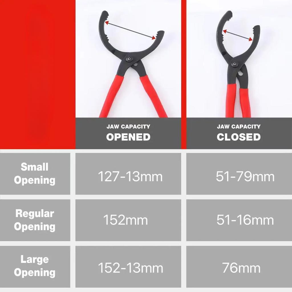 Oil Filter Pliers Clamp Type Wrench Adjustable Hand Tools Oil Filter Remove Disassembly Tool for Truck Car Repair 12 Inch Pliers Wrench