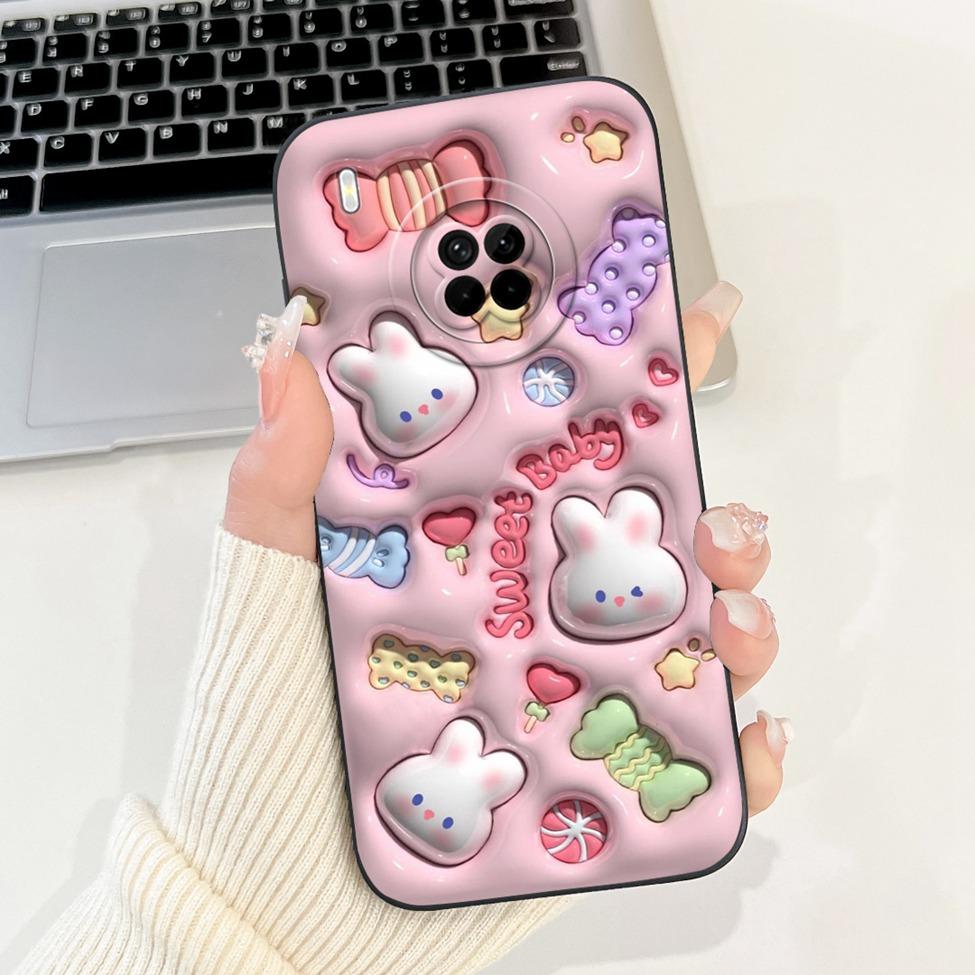 For Huawei Y9a Case Fashion Cute Cartoon Luxury Flowers Silicone Back Cover For Huawei Y9a Phone Case Shockproof Bumper FRL-L22