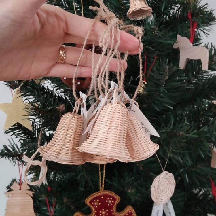Handgeweven Belletjes Hanger Rotan Geweven Bedel Festival Vakantie Feest Decoratie