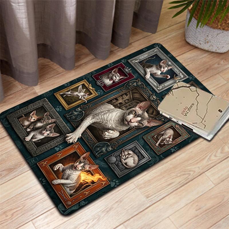 Cats Art Pattern Rug Floor Mat for Living Room or Bedroom Soft and Comfortable Carpet a Gift for Birthday and Holiday.