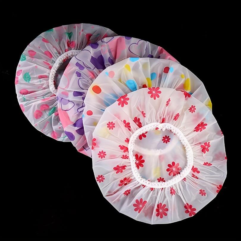 Waterproof PE Shower Cap for Bathing, Kitchen Oil-Proof, Reusable and Thickened