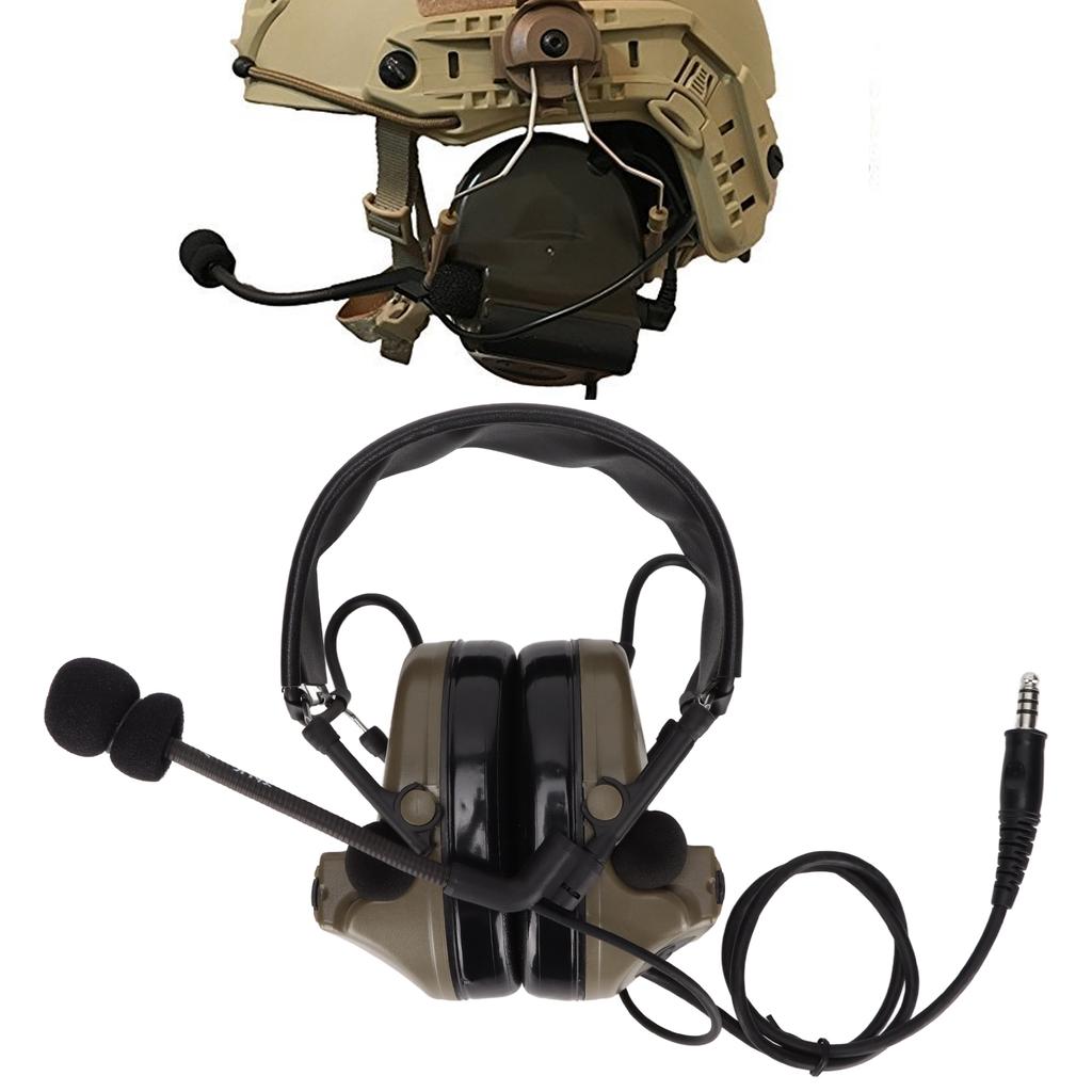 7.1mm Military Headset Professional Noise Canceling Electronic Shooting Earmuffs with U94 PTT for Yaese VX‑3R