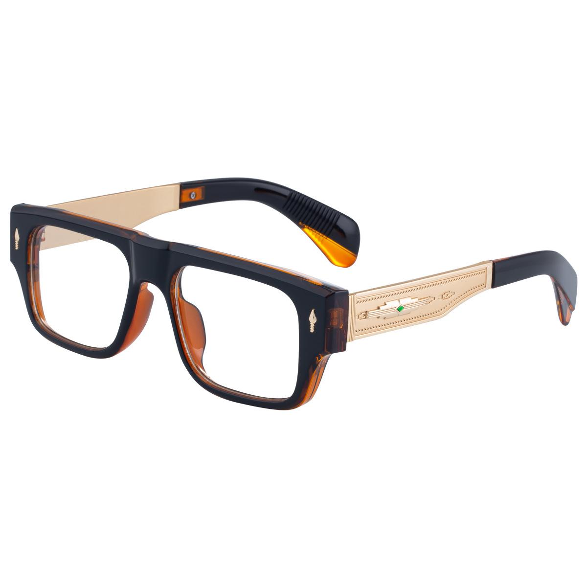 

Fashion Oversized Square Reading Glasses Men Blue Light Blocking Metal Frameglasses Trendy Optical Presbyopia Eyeglasses0To+6.0 Original lens 0