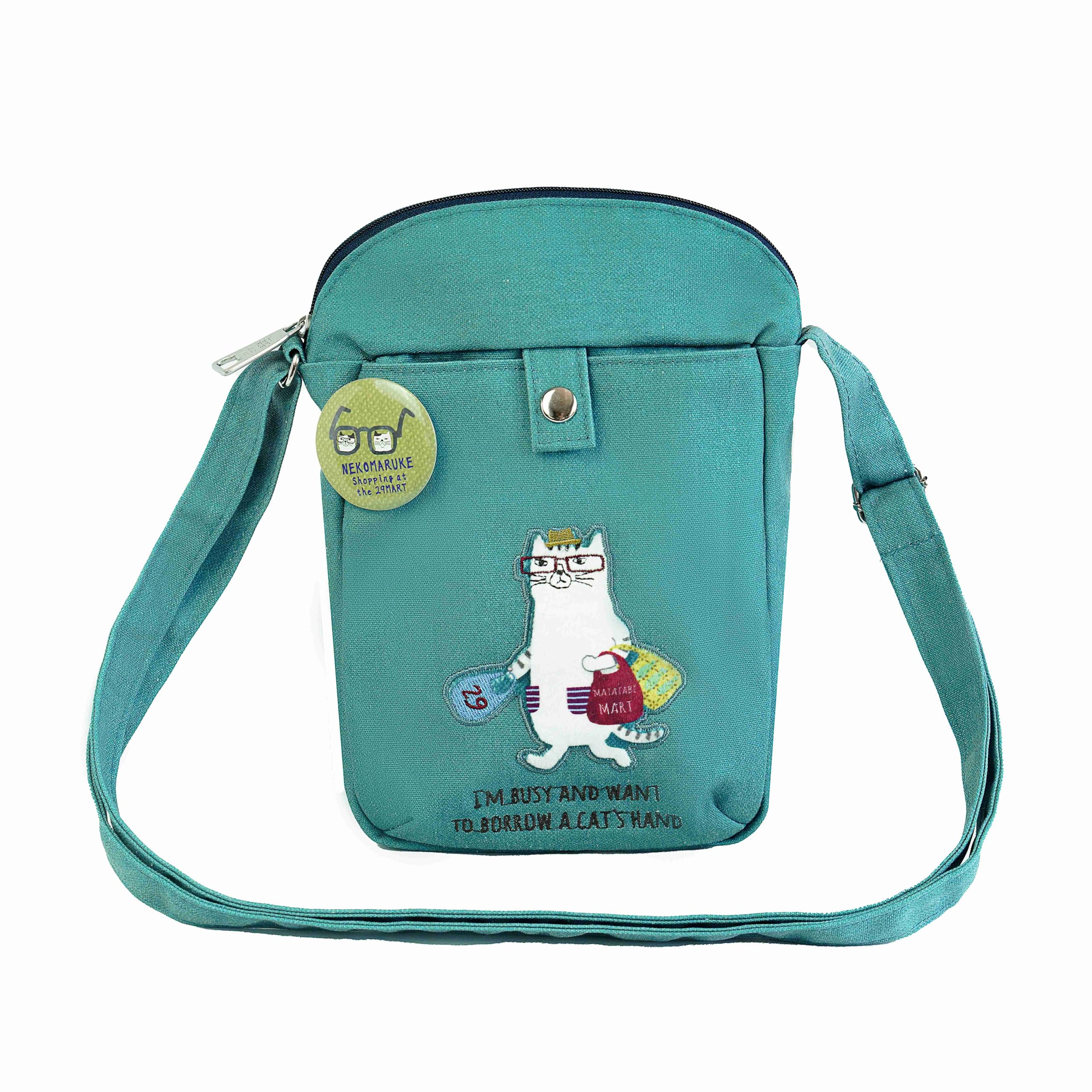 

Kusguru Japan Women s Cat Maruke Pochette, 258508, Blue-Green