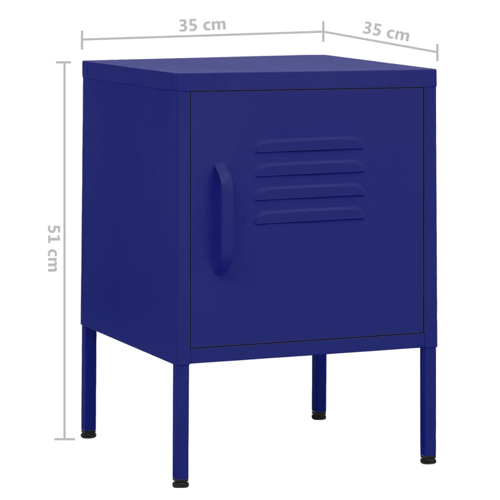 Nightstands (2 pcs) Navy Blue 35 x 35 x 51 cm Steel