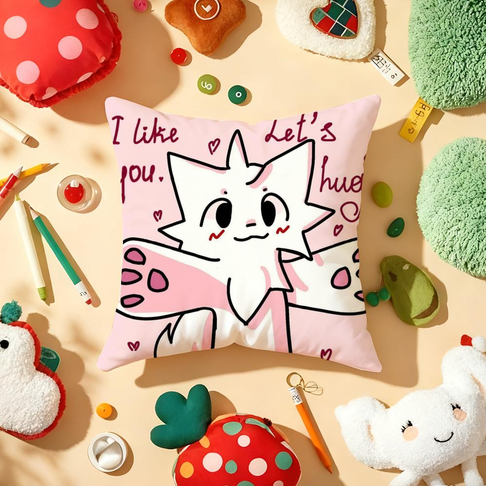 BBoykisser Cat Cute Cushion Cover Plush Fabric Soft DoubleSided Printed Sofa Warm Winter Home Gift Pillow Cover