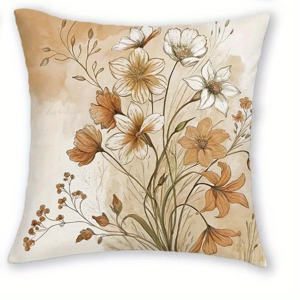 Floral-Printed Pillowcases: Embrace Nature's Beauty In Your Home Sofa Cushion Cover Home Room Decoration 2D Flat Printing