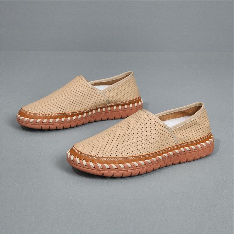 New Men's Soft Massage Fisherman Loafers New Father's Genuine Leather Espadrilles Shoes Male Walking Sneakers Footwears