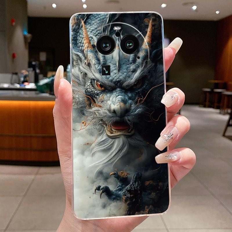 Casing For Oppo Find X6 Pro / X6 5G Luxury Dragon Cute Cool Boys Girls Transparent Soft TPU Phone Case Clear Silicone Back Cover