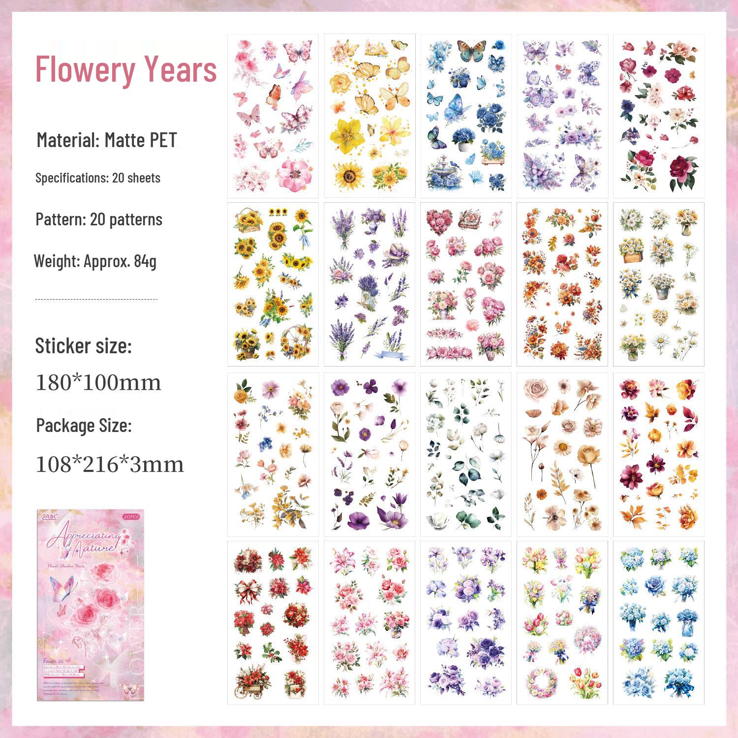 Yue Zhen Nature-Inspired Retro Plant Die-Cut Stickers Book