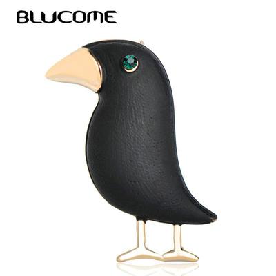 Black Crow Brooch Enamel Bird Corsage Men Women Kids Suit Dress Hats Collar Brooch Pins Animal Scarf Buckles Accessories