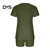 2 Teile/satz Damen Sommer Pyjama Anzug V-Ausschnitt Kurzarm Nachtwäsche Set Homewear Top Shorts Set Lose Shorts Set Lässiges Sport Outfit