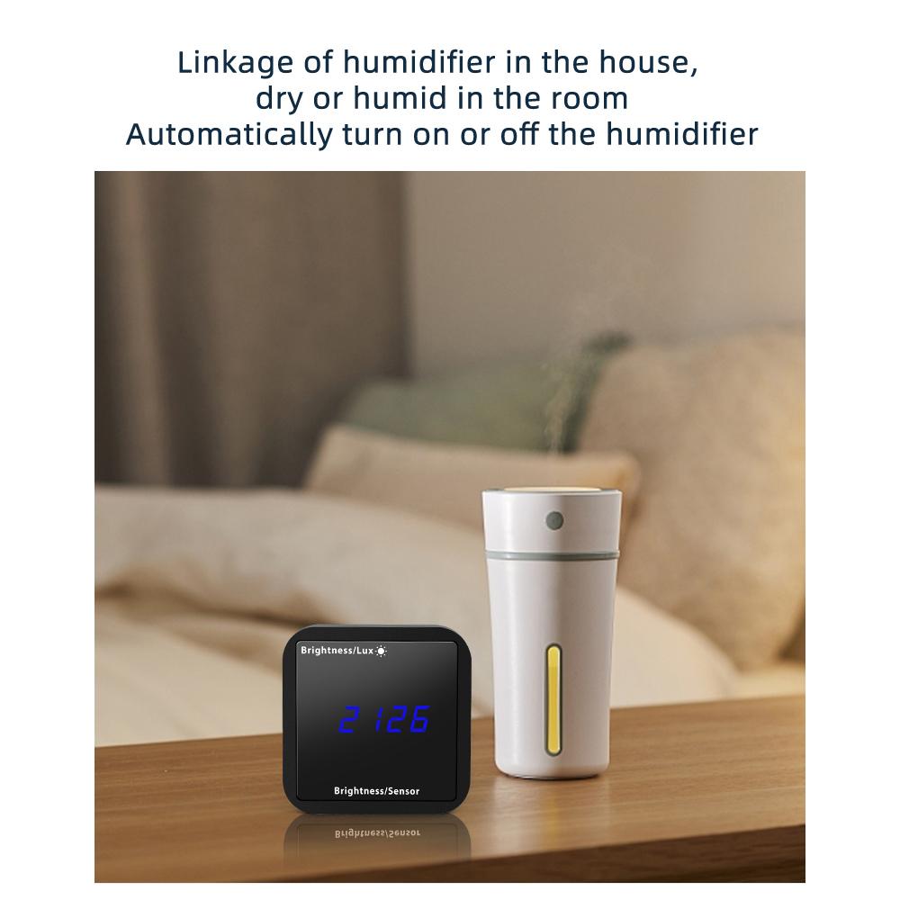 Tuya WIFI Intelligent Light Detector Temperature & Humidity Sensor with LED Display Support APP