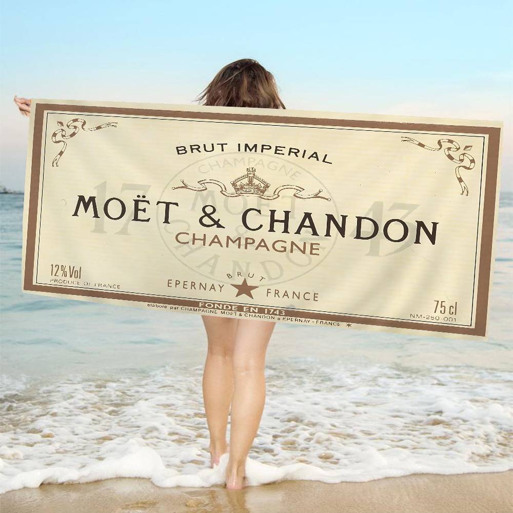 Brand M-Moet C-Chandon Pătură din Microfibră Prosoape de Plajă cu Uscare Rapidă Imprimare Supradimensionată Pătură Prosop Super Absorbantă pentru Piscină
