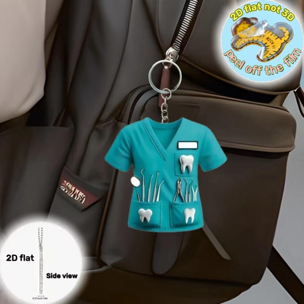 Plane Dentist Pendant 2D Doctor Hanging Decoration New Dentist Costume Keychain  Car Bags