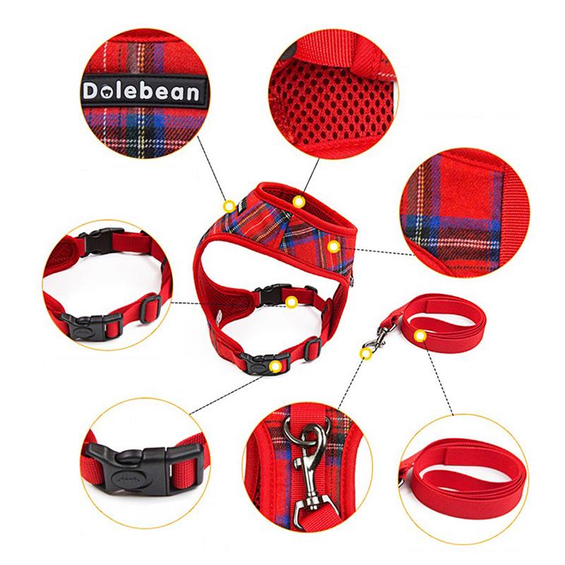 Durable Lattice Pet Harness Leash Set for Dogs 120cm Walking Exercise Vest Strap Traction Anti Lost Small Medium Dog Accessories