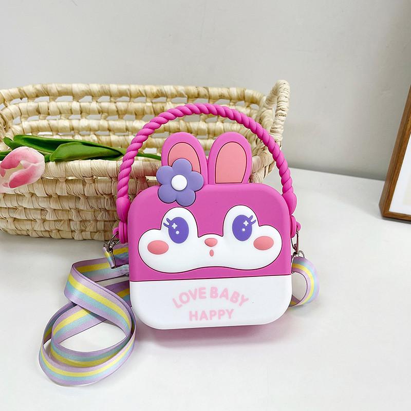 Entzückender Regenbogen-Cartoon-Silikon-Kinderrucksack mit 3D-Kaninchenlächeln und stilvollem Design