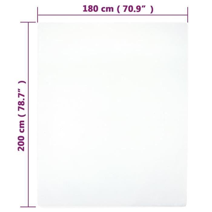 136249 vidaXL Draps-housses Jersey 2 pcs Blanc 180x200 cm Coton